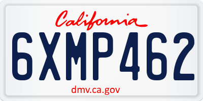 CA license plate 6XMP462