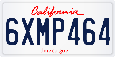 CA license plate 6XMP464