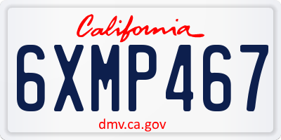 CA license plate 6XMP467