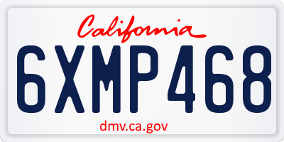 CA license plate 6XMP468