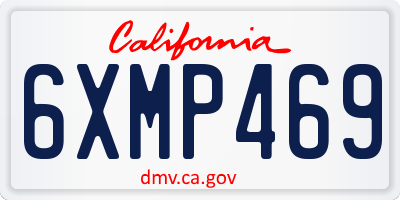 CA license plate 6XMP469