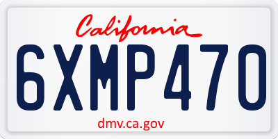 CA license plate 6XMP470
