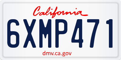 CA license plate 6XMP471