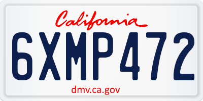 CA license plate 6XMP472
