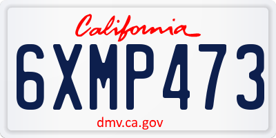 CA license plate 6XMP473
