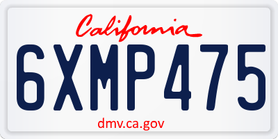 CA license plate 6XMP475