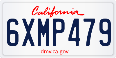 CA license plate 6XMP479