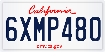 CA license plate 6XMP480