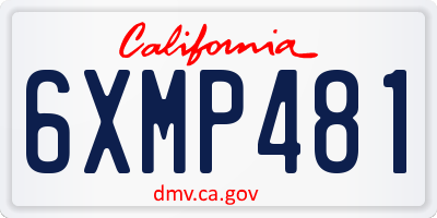 CA license plate 6XMP481