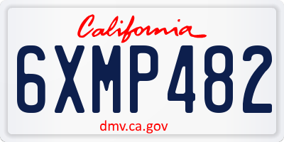 CA license plate 6XMP482