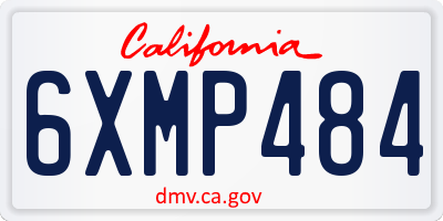 CA license plate 6XMP484