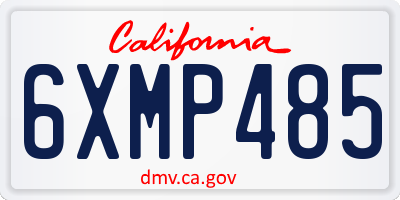 CA license plate 6XMP485