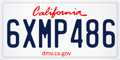 CA license plate 6XMP486