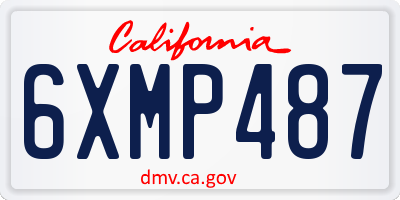CA license plate 6XMP487