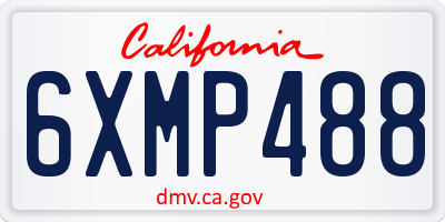 CA license plate 6XMP488