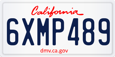 CA license plate 6XMP489