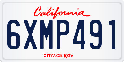 CA license plate 6XMP491