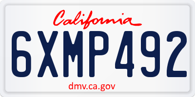 CA license plate 6XMP492