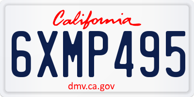 CA license plate 6XMP495