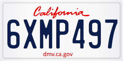 CA license plate 6XMP497