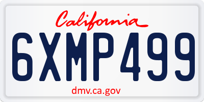 CA license plate 6XMP499