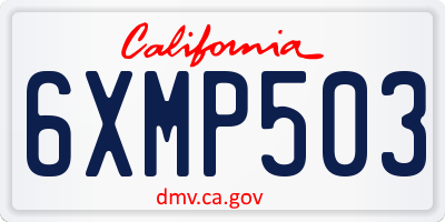 CA license plate 6XMP503