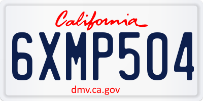 CA license plate 6XMP504