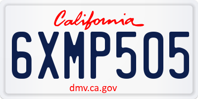 CA license plate 6XMP505