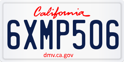 CA license plate 6XMP506