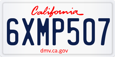 CA license plate 6XMP507