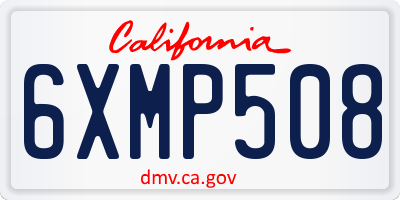 CA license plate 6XMP508
