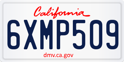 CA license plate 6XMP509