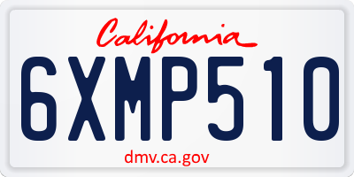 CA license plate 6XMP510