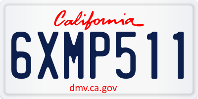 CA license plate 6XMP511