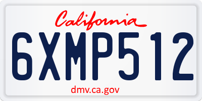 CA license plate 6XMP512