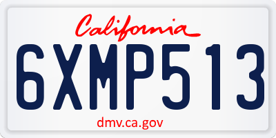 CA license plate 6XMP513