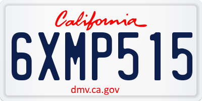 CA license plate 6XMP515