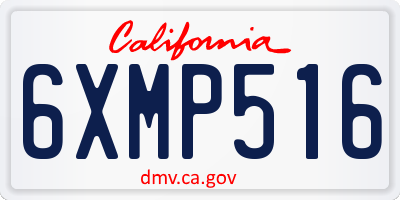 CA license plate 6XMP516