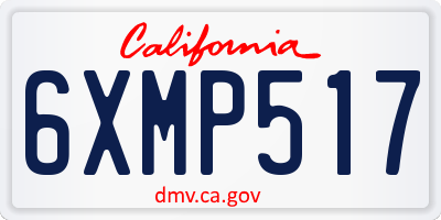 CA license plate 6XMP517