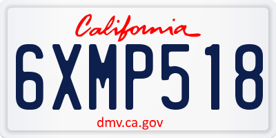 CA license plate 6XMP518