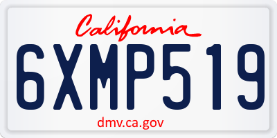 CA license plate 6XMP519