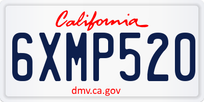 CA license plate 6XMP520