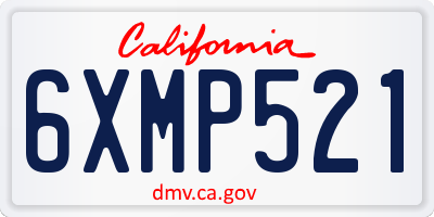 CA license plate 6XMP521