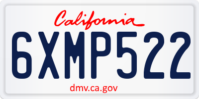 CA license plate 6XMP522