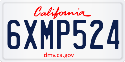 CA license plate 6XMP524