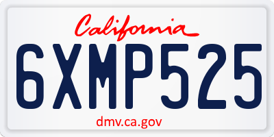CA license plate 6XMP525