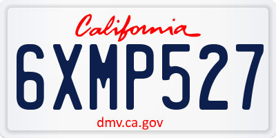 CA license plate 6XMP527
