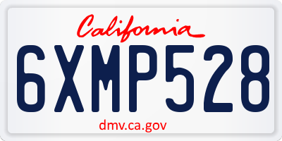 CA license plate 6XMP528