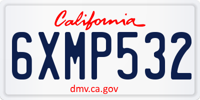 CA license plate 6XMP532