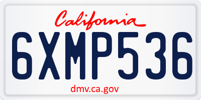 CA license plate 6XMP536
